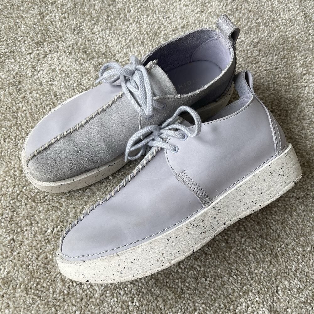 Clarks Originals Desert Trek Form Leather Cool Blue Comfort Shoes Women’s 7.5‎ M